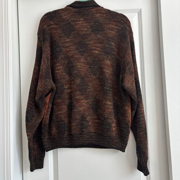 SAXONY Men’s Vintage Genuine Leather Knit
Pullover Sweater M - Picture 9 of 15